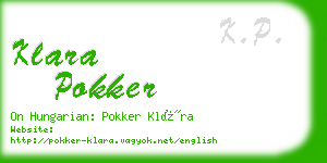 klara pokker business card